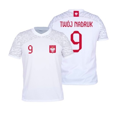 Koszulka piłkarska POLSKA 2023 biała nadruk L-170