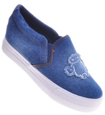 Granatowe tenisówki slip on na platformie 11383 37