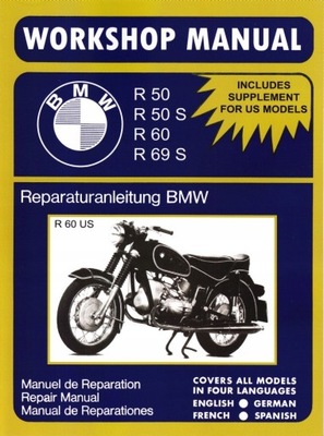 BMW R50 R50S R60 R69S (1955-69) fabryczna instrukcja napraw 4-języczna 24h
