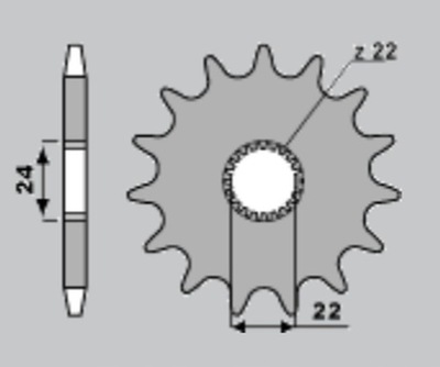 JR PINION GEAR FRONT 406 14 APRILIA 125 (39414JT)  