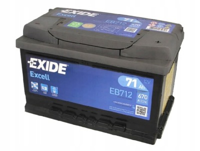 EXIDE EXCELL 71AH 670A EB712