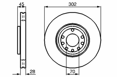 BOSCH DISCOS DE FRENADO 2SZT. PARTE DELANTERA CHEVROLET VECTRA OPEL SIGNUM  