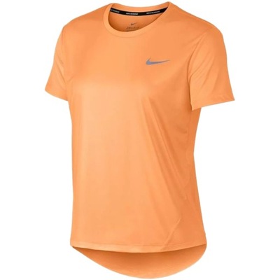 Koszulka damska Nike W Miler Top SS pomarańczowa AJ8121 882 XS