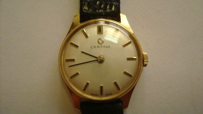 Złoty damski zegarek Certina 18K 750 ideał