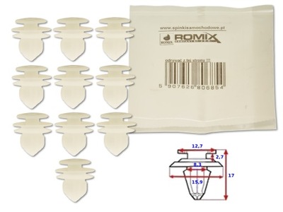 SUBARU OUTBACK 09- ABRAZADERA REMACHE DE COLECTOR 10SZT ROMIX  