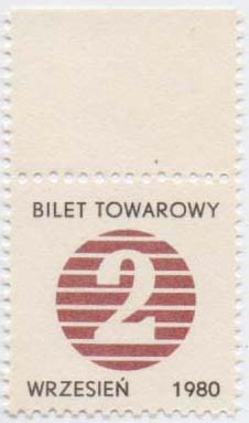 PRL BILET TOWAROWY KARTKI NA CUKIER m-c.IX.1980