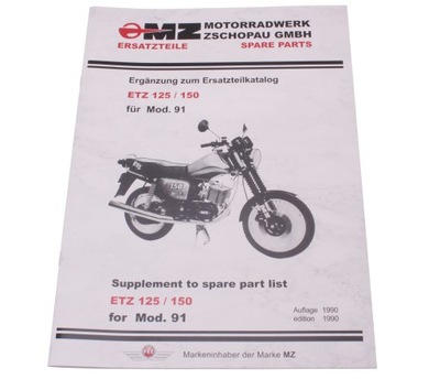 КНИЖКА KATALOG ЗАПЧАСТИ MOTOCYKLA MZ ETZ 150 PO NIEMIECKU ANGIELSKU IFA FEZ фото