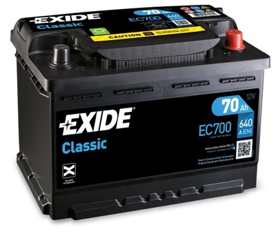 Акумулятор exide classic p+ 70ah/640a фото №1