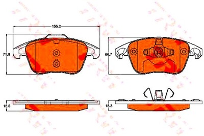 Trw тормозные колодки тормозные peugeot 208 1.6 gti фото №1