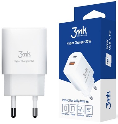 3MK HYPER CHARGER SZYBKA ŁADOWARKA SIECIOWA USB-C USB-A QC 3.0 PD 20W