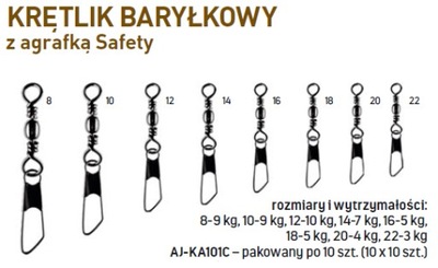 KRĘTLIK Z AGRAFKĄ JAXON 10 SZT. ROZM.20