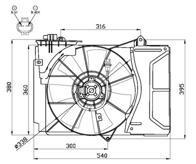 ELEKTROWENTYLATOR TOYOTA YARIS 01- 1.0-1.3i NRF 47055