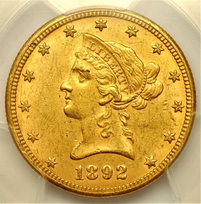 rb USA 10 Dolarów 1892 O Liberty Head PCGS MS61