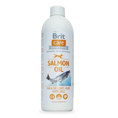 BRIT CARE SALMON OIL OLEJ Z ŁOSOSIA DLA PSA KOTA OMEGA-3 ZDROWA SIERŚĆ 0,25