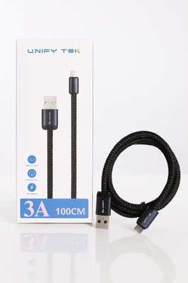 Kabel USB - Typ C 1M czarny 3A