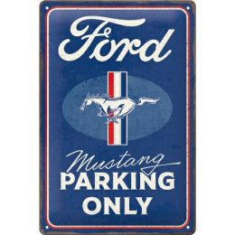 PLACA SZYLD FORD MUSTANG PARKING ONLY PLACA METAL REGALO 20X30  