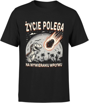 KOSZULKA Z NADRUKIEM MĘSKA ŚMIESZNA T-SHIRT Z DINOZAUREM DINOZAUR ROZM. 3XL