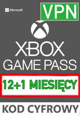 Xbox Game Pass - ULTIMATE - na 12 + 1 miesięcy ROK GOLD+EA na 18 mies. VPN