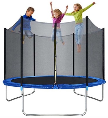 DUŻA SOLIDNA TRAMPOLINA OGRODOWA MOCNA STAL HARTOWNA 180KG