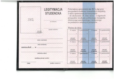 LEGITYMACJA STUDENCKA TWARDA OPRAWA