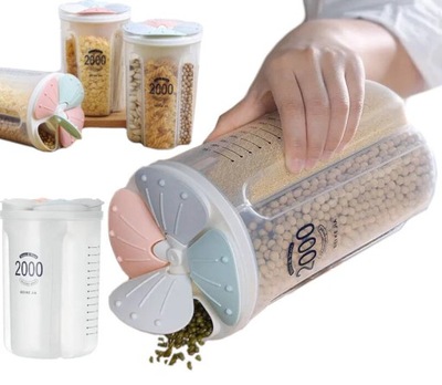 POJEMNIK NA ŻYWNOŚĆ PUDEŁKO ORGANIZER NA MAKARON FASOLE RYŻ 2000ml 4 KOMORY