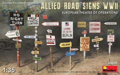 MiniArt 35608 1/35 ALLIED ROAD SIGNS ZNAKI DROGOWE