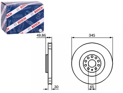 ГАЛЬМІВНІ ДИСКИ ГАЛЬМІВНІ 2 ШТУКИ. 0986479204 ПЕРЕД AUDI A3 SEAT LEON VW GOLF V