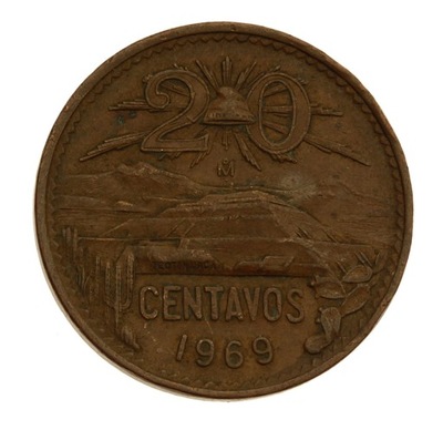 [M3894] Meksyk 20 centavos 1969