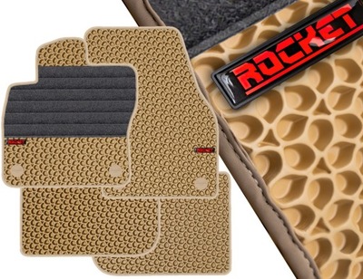 COLOR BEIGE ALFOMBRILLAS GOMA PARA COCHE EVA KROPLE DE AGUA EMBLEMA I REFORZADOR  