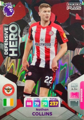 PANINI PREMIER LEAGUE 2024 PLUS DEFENSIVE HERO 73 NATHAN COLLINS BRENTFORD