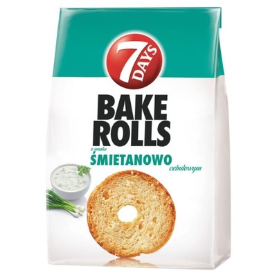 7 Days Bake Rolls Chrupki chlebowe o smaku śmietanowo cebulowym 150 g