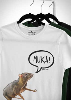 T-shirt męski Myszojeleń MUKA biały XL