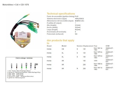 DZE MODULE EMBRAYAGE CDI HONDA XL125S, XL185S, XR200R (30400-437-013) (30400-4 - milautoparts-fr.ukrlive.com