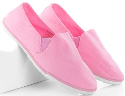 RÓŻOWE TENISÓWKI WSUWANE LYCRA SLIP ON 39