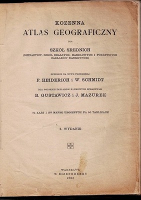 Kozenna atlas geograficzny dla szkół średnich /1923