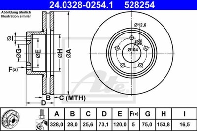 DISCS BRAKE FRONT ATE 24.0328-0254.1  