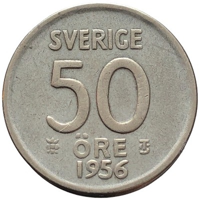 87974. Szwecja - 50 ore - 1956r. - Ag (opis!)