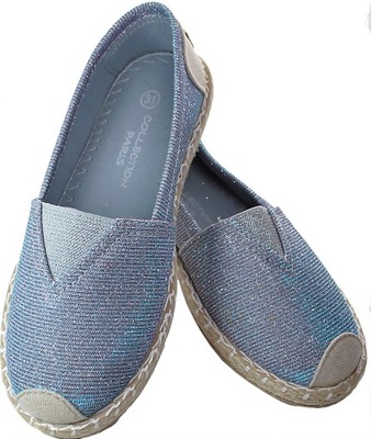 BROKATOWE ESPADRYLE SLIPONY tenisówki GREY r 31