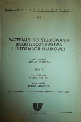 Materiały do studiowania bibliotekoznawstwa i info