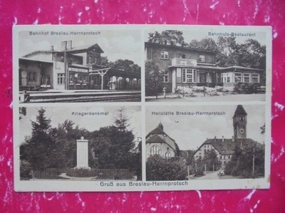 WROCŁAW BRESLAU PRACZE ODRZAŃSKIE HERRNPROTSCH DWORZEC KOLEJOWY HEILSTATTE