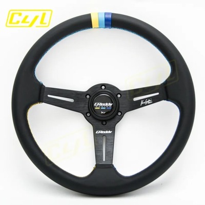 14-CALOWA LEATHER STEERING WHEEL 350 MM AUTO TERENOWY SPORT DRIFT S~5649  