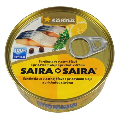 Saira w sosie własnym 240g. SOKRA