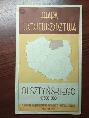 Województwo olsztyńskie mapa 1968 r.