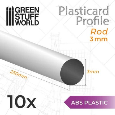 GSW 9174 ABS Plasticard - Profile ROUND ROD 3mm (o