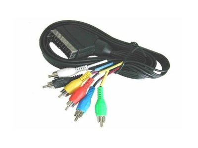 Kabel wtyk EURO SCART / 6x wt RCA cinch 1,2m(0475a