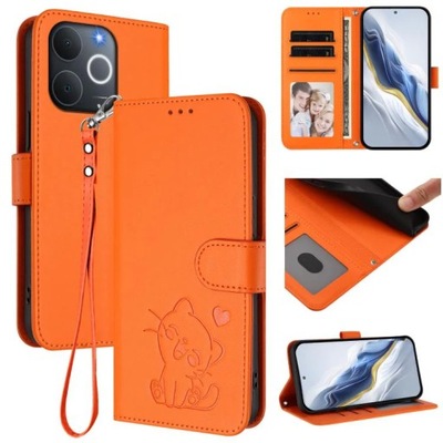 etui Realme Note 70T Heart Cat Case Hand Strap(Orange)