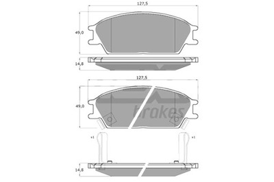 TOMEX BRAKES ZAPATAS DE FRENADO HYUNDAI ACCENT 94-05 PARTE DELANTERA  