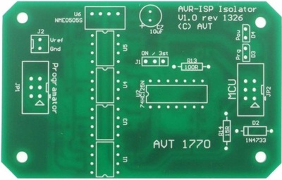 Izolator programatora ISP dla AVR, AVT1770 PCB