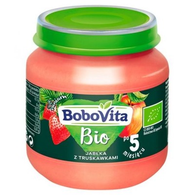 Bobovita BIO Przecier Jabłko Truskawki 125g