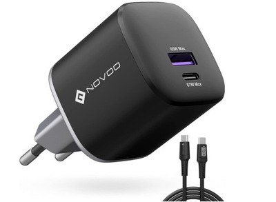 NOVOO SZYBKA ŁADOWARKA GaN 67W USB-C USB 2 PORTY